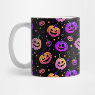 Halloween neon pumpkin pattern Mug